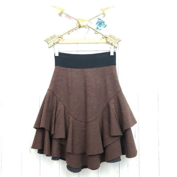 Yigal Azrouel Wool Tiered Tulip Skirt Sz 1